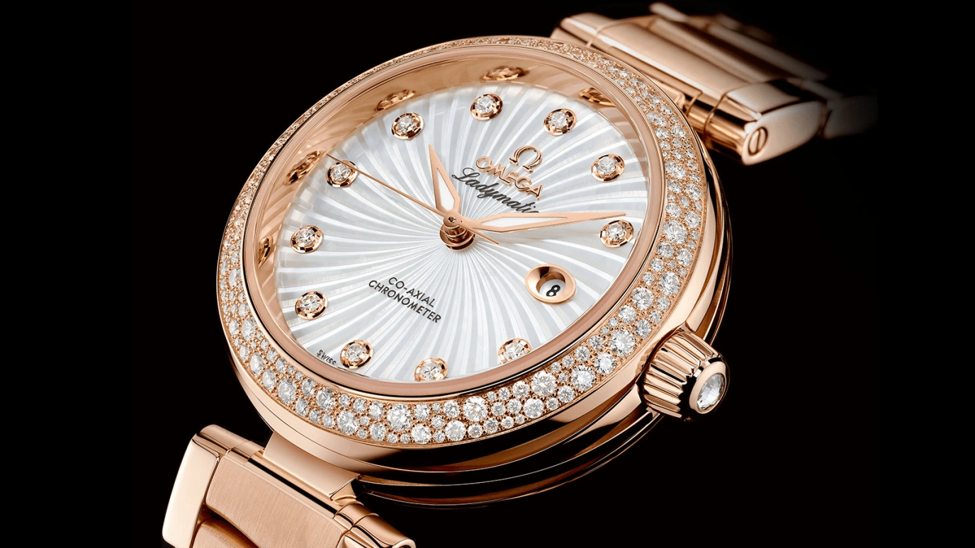 Omega,LadyMatic 34mm,34mm,Red Gold,Black,Automatic,Date,Co-Axial Escapement,425,425.65.34.20.55.001