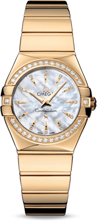 Omega,Constellation 27mm,27mm,Yellow Gold,White,Quartz,30000hours,In-house Caliber,123,123.55.27.60.55.008