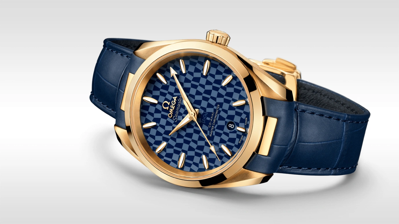 Omega,Aqua Terra 38mm,38mm,Yellow Gold,Blue,Automatic,Date,Co-Axial Escapement,522,522.53.38.20.03.001
