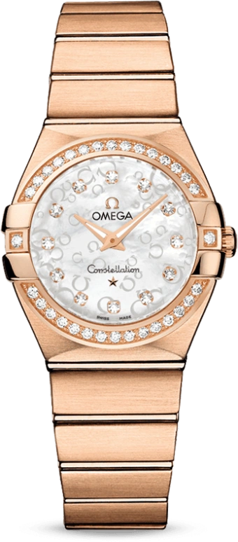 Omega,Constellation 27mm,27mm,Red Gold,White,Quartz,30000hours,In-house Caliber,123,123.55.27.60.55.015