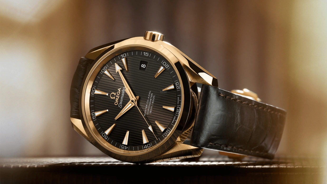 Omega,Aqua Terra 41.50mm,41.50mm,Red Gold,Grey,Automatic,Date,Co-Axial Escapement,231,231.53.42.21.06.002