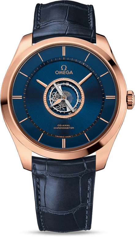 Omega,Trésor 44mm,44mm,Sedna Gold,Blue,Automatic,Tourbillon Escapement,45hours,528,528.53.44.21.03.001