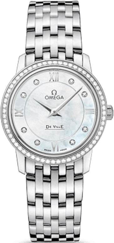 Omega,De Ville 27.40mm,27.40mm,Stainless Steel,White,Quartz,Zodiac Indications,30000hours,424,424.15.27.60.55.001