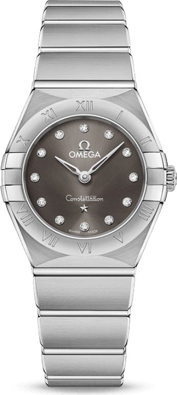 Omega,Constellation 25mm,25mm,Stainless Steel,Grey,Quartz,Day,Zodiac Indications,131,131.10.25.60.56.001