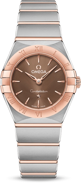 Omega,Constellation 25mm,25mm,Sedna Gold,Stainless Steel,Brown,Quartz,In-house Caliber,Sapphire,131,131.20.25.60.13.001