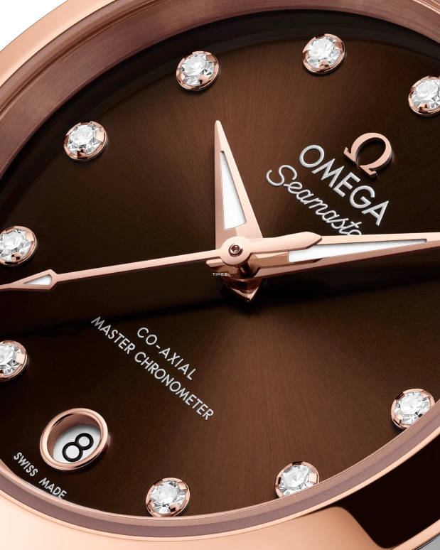 Omega,Seamaster 30mm,30mm,Stainless Steel,Sedna Gold,Brown,Automatic,Day,Anti-magnetic,220,220.20.30.20.63.001
