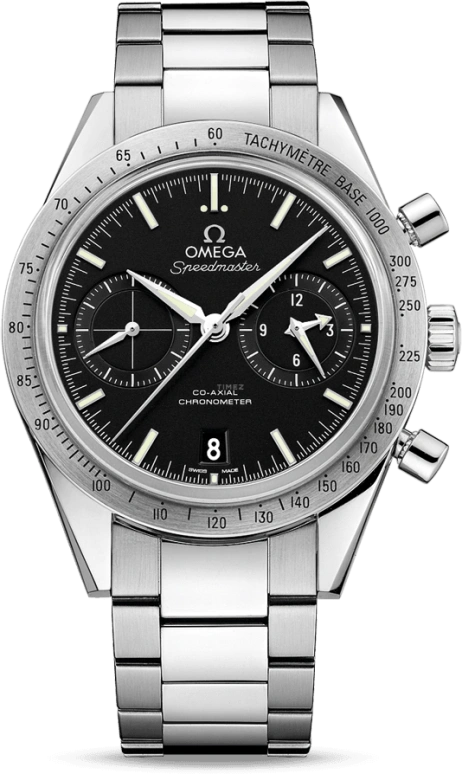 Omega,Speedmaster (Non-Moonwatch) 41.50mm,41.50mm,Stainless Steel,Black,Automatic,Chronograph,Date,Co-Axial Escapement,Column Wheel,60hours,In-house Caliber,331,331.10.42.51.01.001