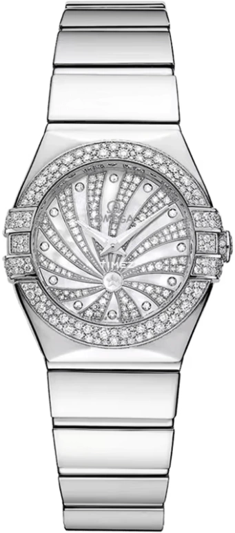 Omega,Constellation 24mm,24mm,White Gold,Silver,Quartz,30000hours,In-house Caliber,123,123.55.24.60.55.014