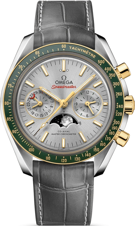 Omega,Speedmaster (Non-Moonwatch) 44.25mm,44.25mm,Ceramic,Yellow Gold,Stainless Steel,Silver,Automatic,Chronograph,Moonphase,Date,Co-Axial Escapement,60hours,In-house Caliber,304,304.23.44.52.06.001