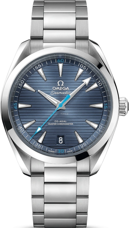 Omega,Aqua Terra 41mm,41mm,Stainless Steel,Blue,Automatic,Date,Co-Axial Escapement,220,220.10.41.21.03.002