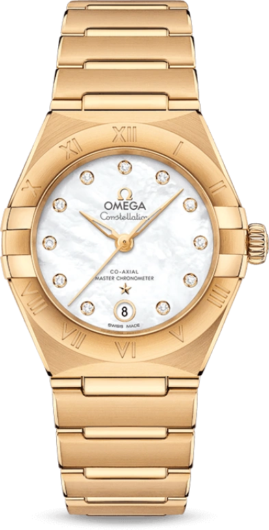 Omega,Constellation 29mm,29mm,Yellow Gold,White,Automatic,Date,Co-Axial Escapement,131,131.50.29.20.55.002