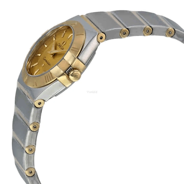 Omega,Constellation 24mm,24mm,Yellow Gold,Stainless Steel,Champagne,Quartz,30000hours,In-house Caliber,123,123.20.24.60.08.002