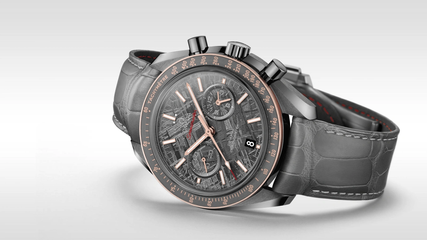 Omega,Speedmaster (Non-Moonwatch) 44.25mm,44.25mm,Ceramic,Sedna Gold,Grey,Automatic,Chronograph,Date,Co-Axial Escapement,Column Wheel,60hours,In-house Caliber,311,311.63.44.51.99.001