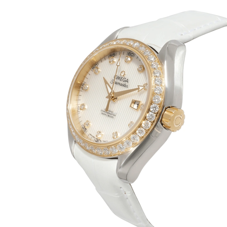 Omega,Aqua Terra 34mm,34mm,Yellow Gold,Stainless Steel,White,Automatic,Day,50hours,231,231.28.34.20.55.001