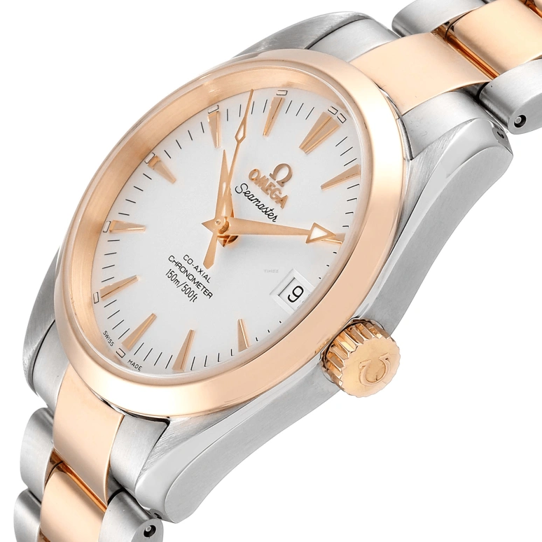 Omega,Seamaster 36.20mm,36.20mm,Stainless Steel,Rose Gold,White,Automatic,Day,Anti-magnetic,2304,2304.30.00