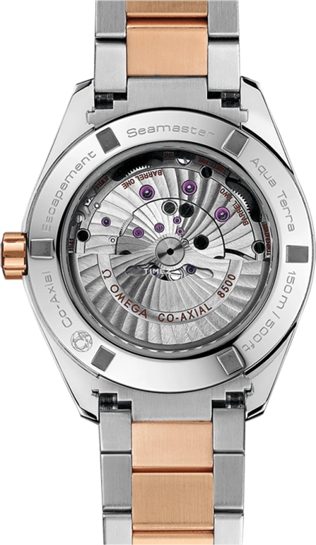 Omega,Aqua Terra 38.50mm,38.50mm,Red Gold,Stainless Steel,Black,Automatic,Day,60hours,231,231.25.39.21.51.001