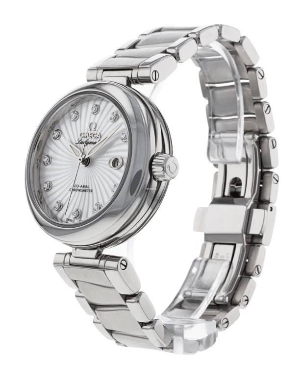 Omega,LadyMatic 34mm,34mm,Stainless Steel,White,Automatic,Day,50hours,425,425.30.34.20.55.001