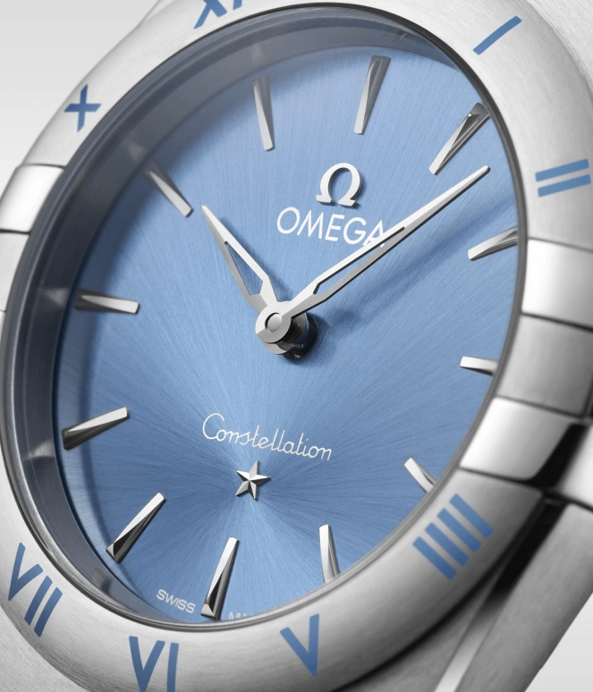 Omega,Constellation 28mm,28mm,Stainless Steel,Blue,Quartz,Day,Zodiac Indications,131,131.10.28.60.03.001