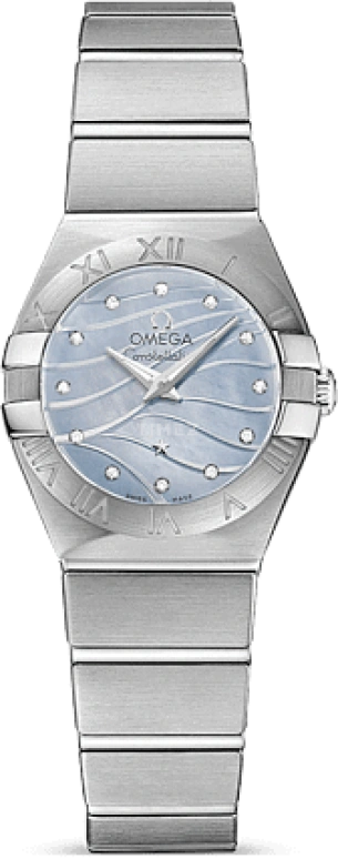 Omega,Constellation 24mm,24mm,Stainless Steel,Blue,Quartz,30000hours,In-house Caliber,123,123.10.24.60.57.001