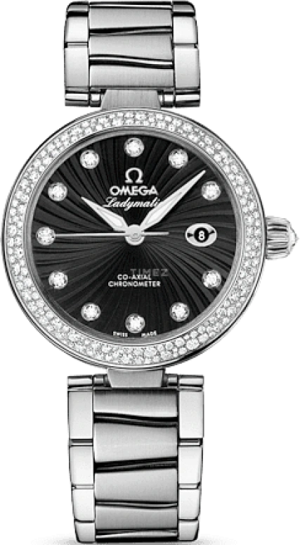 Omega,LadyMatic 34mm,34mm,Stainless Steel,Black,Automatic,Date,Zodiac Indications,Co-Axial Escapement,425,425.35.34.20.51.001