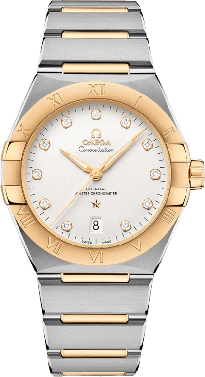 Omega,Constellation 39mm,39mm,Sedna Gold,Stainless Steel,Silver,Automatic,Date,Co-Axial Escapement,131,131.20.39.20.52.002