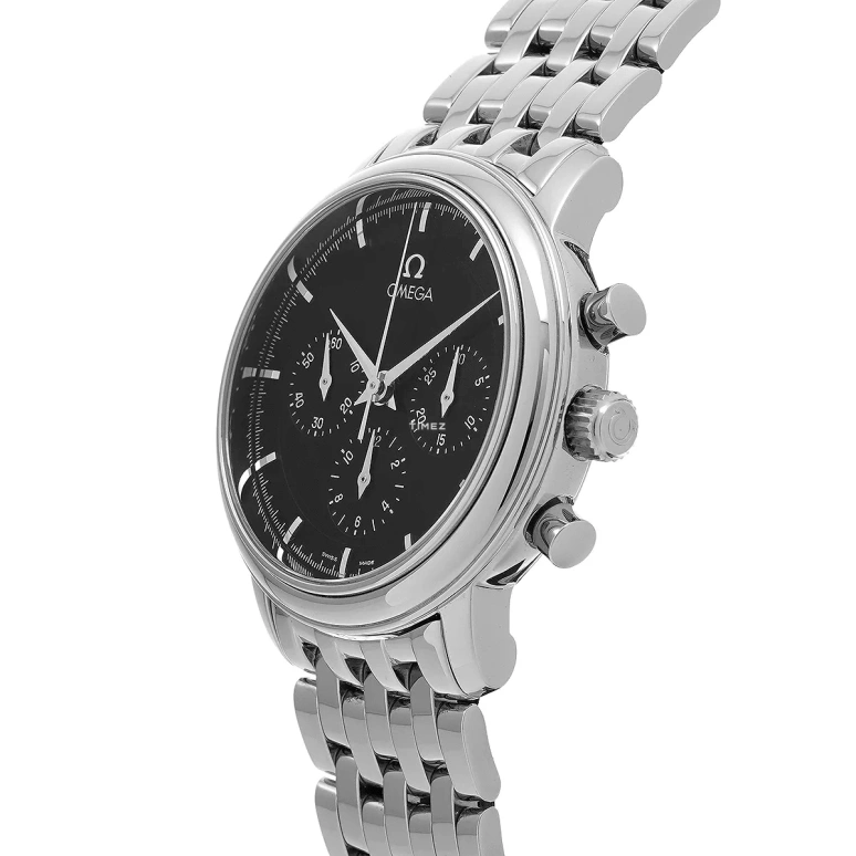 Omega,De Ville 36.10mm,36.10mm,Stainless Steel,Black,Handwound,Chronograph,48hours,4540,4540.51.00