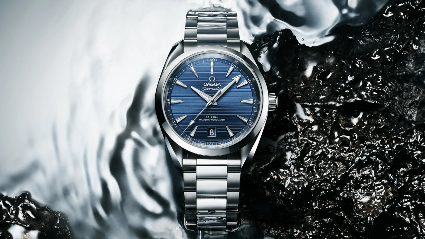 Omega,Aqua Terra 41mm,41mm,Stainless Steel,Blue,Automatic,Date,Co-Axial Escapement,220,220.10.41.21.03.004