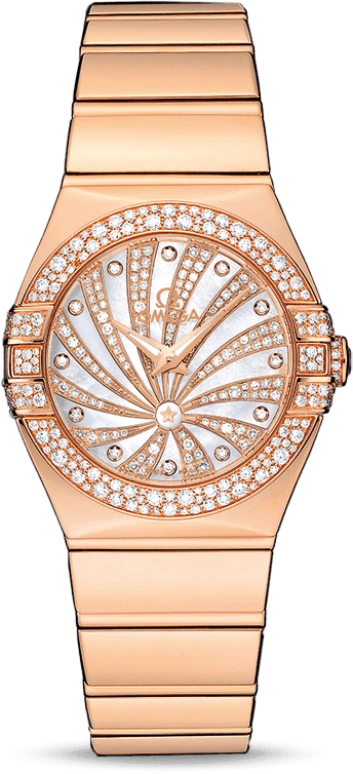 Omega,Constellation 27mm,27mm,Red Gold,Silver White,Quartz,30000hours,In-house Caliber,123,123.55.27.60.55.013