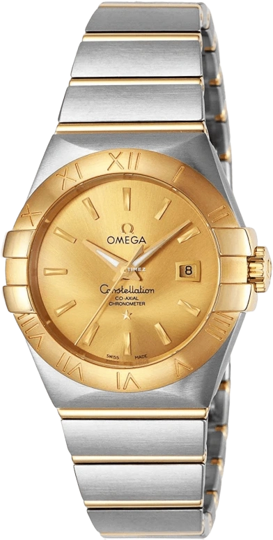 Omega,Constellation 31mm,31mm,Yellow Gold,Stainless Steel,Champagne,Automatic,Day,50hours,123,123.20.31.20.08.001