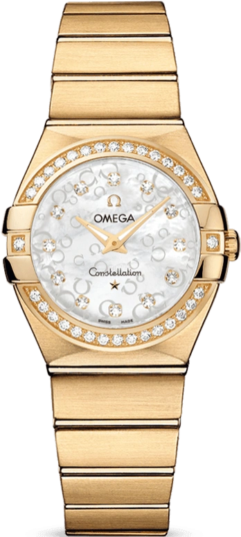 Omega,Constellation 27mm,27mm,Yellow Gold,White,Quartz,30000hours,In-house Caliber,123,123.55.27.60.55.016