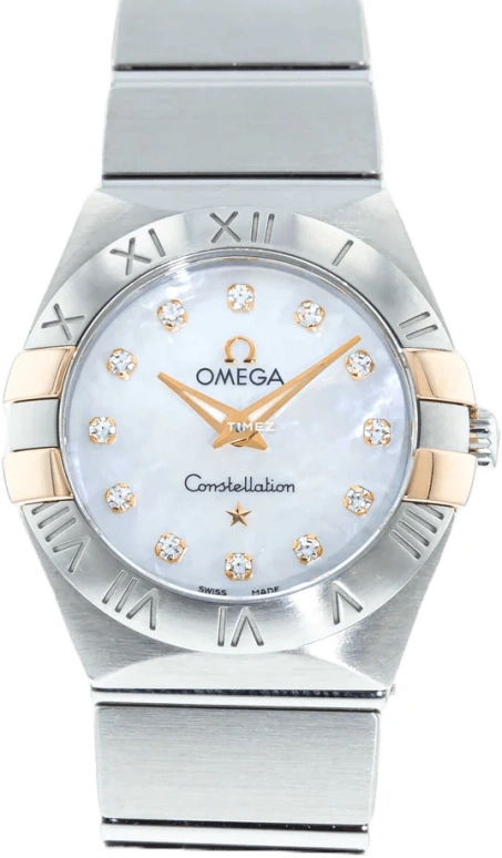 Omega,Constellation 24mm,24mm,Red Gold,Stainless Steel,White,Quartz,30000hours,In-house Caliber,123,123.20.24.60.55.005