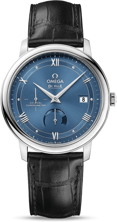 Omega,De Ville 39.50mm,39.50mm,Stainless Steel,Blue,Automatic,Date,Power Reserve Indicator,Co-Axial Escapement,424,424.13.40.21.03.002