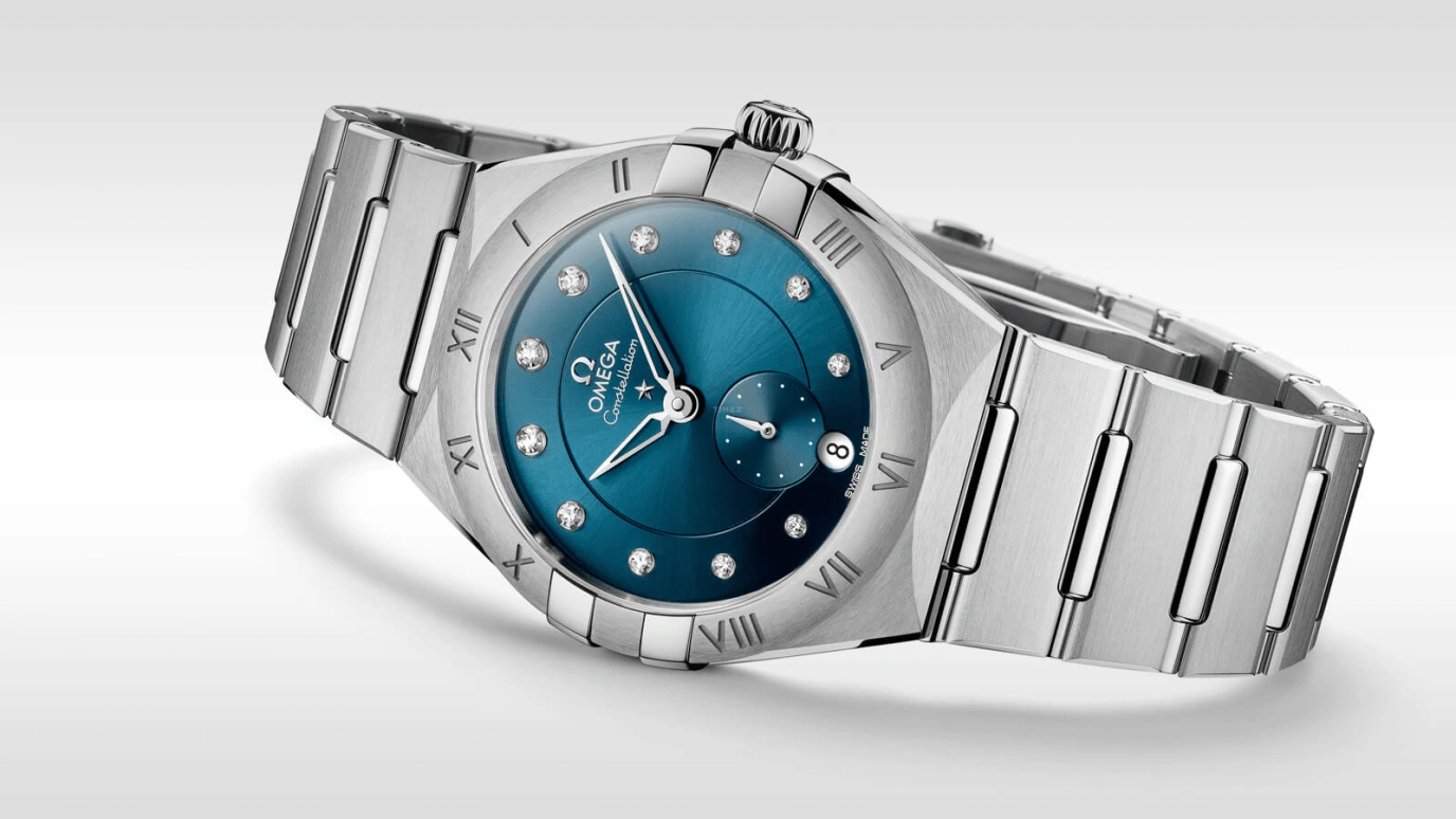 Omega,Constellation 34mm,34mm,Stainless Steel,Blue,Automatic,Date,Co-Axial Escapement,131,131.10.34.20.53.001