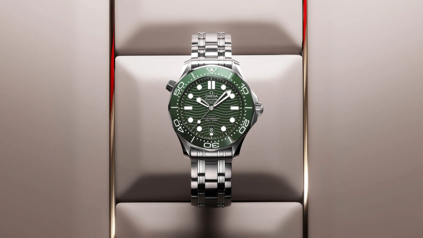 Omega,Seamaster Diver 300M 42mm,42mm,Ceramic,Stainless Steel,Green,Automatic,Day,Co-Axial Escapement,210,210.30.42.20.10.001