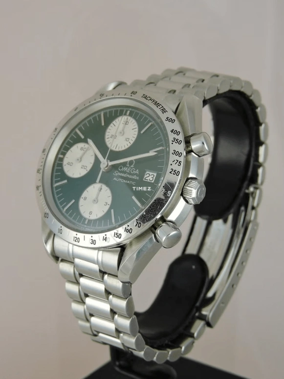 Omega,Speedmaster 39mm,39mm,Stainless Steel,Green,Automatic,Chronograph,Day,3511,3511.70.00