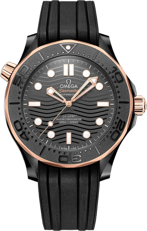 Omega,Seamaster Diver 300M 43.50mm,43.50mm,Ceramic,Sedna Gold,Black,Automatic,Day,Co-Axial Escapement,210,210.62.44.20.01.001