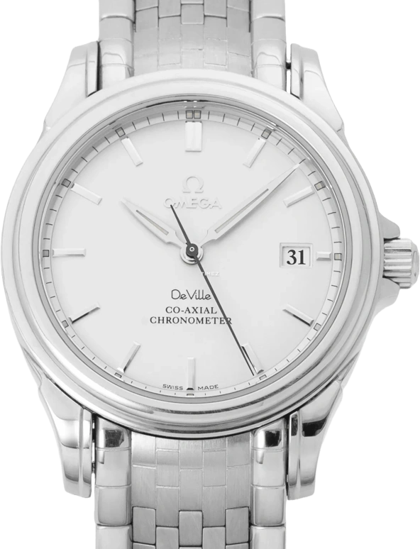Omega,De Ville 38mm,38mm,Stainless Steel,White,Automatic,Day,Sapphire,Crystal Glass,4531,4531.31.00