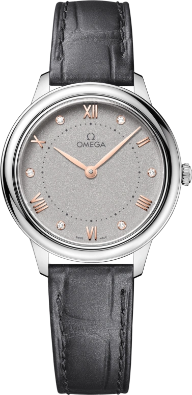 Omega,De Ville 30mm,30mm,Stainless Steel,Grey,Quartz,In-house Caliber,Sapphire,434,434.13.30.60.56.001