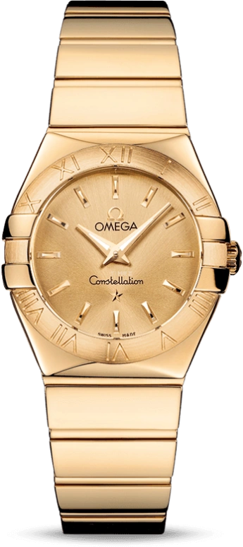 Omega,Constellation 27mm,27mm,Yellow Gold,Champagne,Quartz,30000hours,In-house Caliber,123,123.50.27.60.08.002