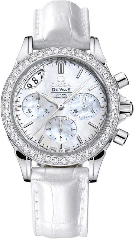 Omega,De Ville 35mm,35mm,Stainless Steel,White,Automatic,Chronograph,Day,4877,4877.70.36