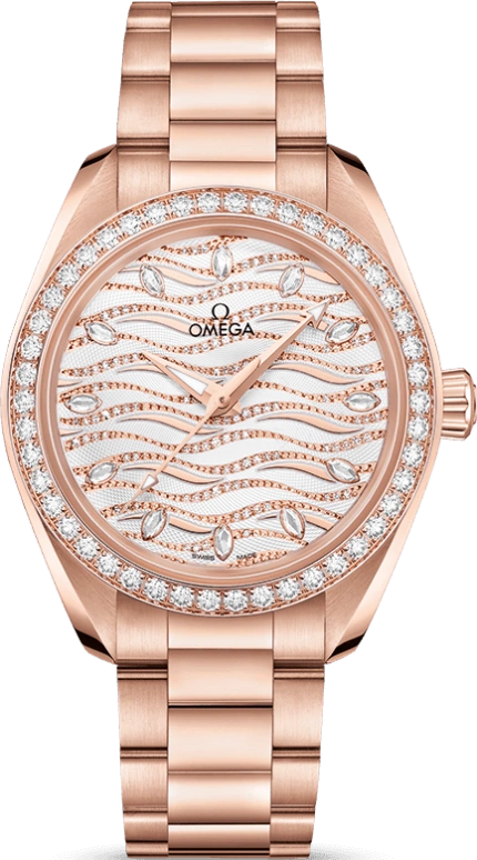 Omega,Aqua Terra 34mm,34mm,Sedna Gold,Automatic,Co-Axial Escapement,55hours,220,220.55.34.20.99.006