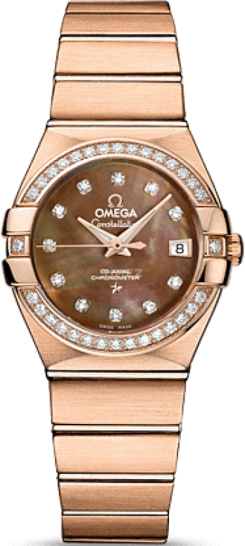Omega,Constellation 27mm,27mm,Red Gold,Brown,Automatic,Date,Co-Axial Escapement,123,123.55.27.20.57.001