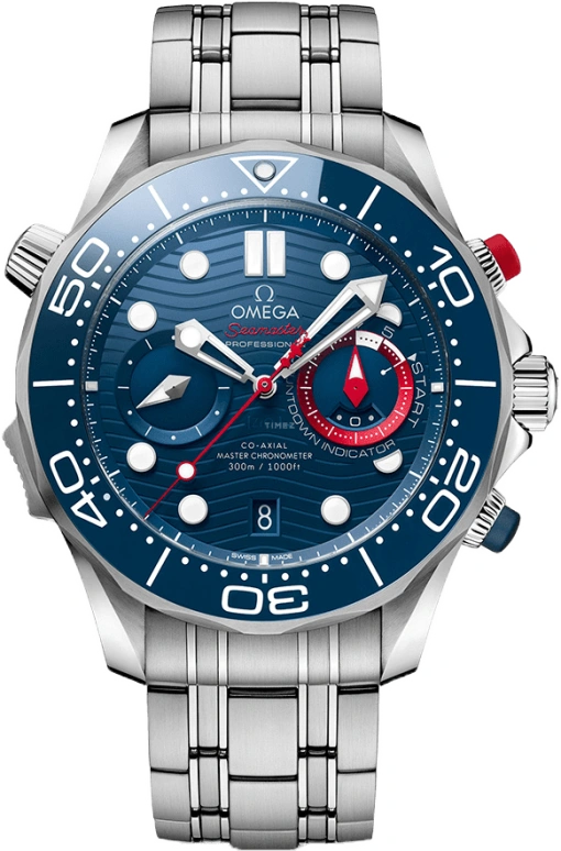Omega,Seamaster Diver 300M 44mm,44mm,Stainless Steel,Blue,Automatic,Chronograph,Date,Co-Axial Escapement,Column Wheel,60hours,In-house Caliber,210,210.30.44.51.03.002