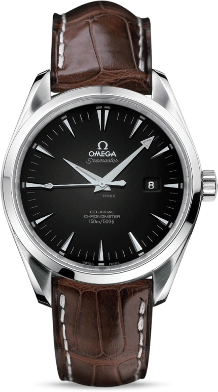 Omega,Aqua Terra 42.20mm,42.20mm,Stainless Steel,Black,Automatic,Date,Co-Axial Escapement,2802,2802.50.37