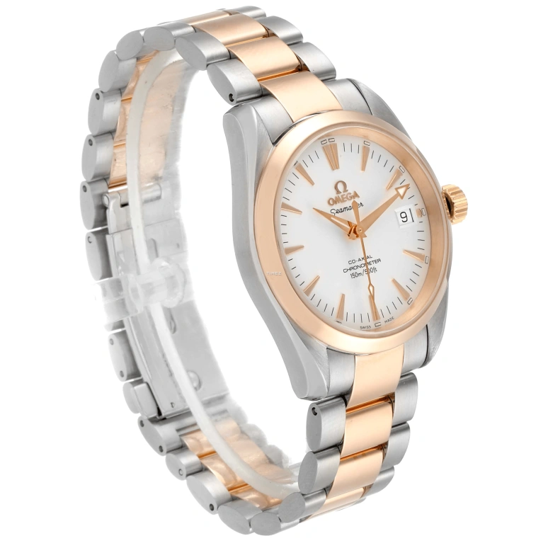 Omega,Seamaster 36.20mm,36.20mm,Stainless Steel,Rose Gold,White,Automatic,Day,Anti-magnetic,2304,2304.30.00