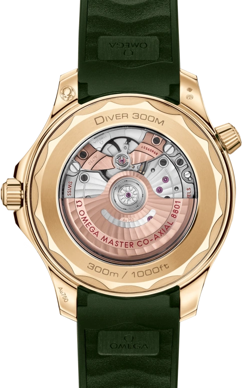 Omega,Seamaster Diver 300M 42mm,42mm,Moonshine Gold,Green,Automatic,Day,Anti-magnetic,210,210.62.42.20.10.001