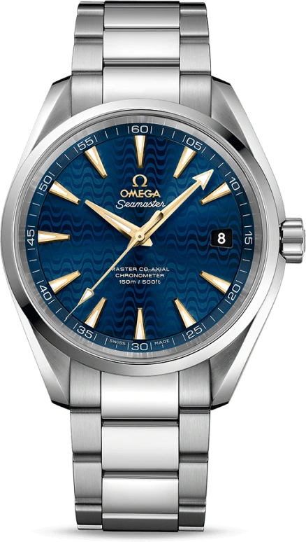 Omega,Aqua Terra 41.50mm,41.50mm,Stainless Steel,Blue,Automatic,Date,Co-Axial Escapement,231,231.10.42.21.03.006