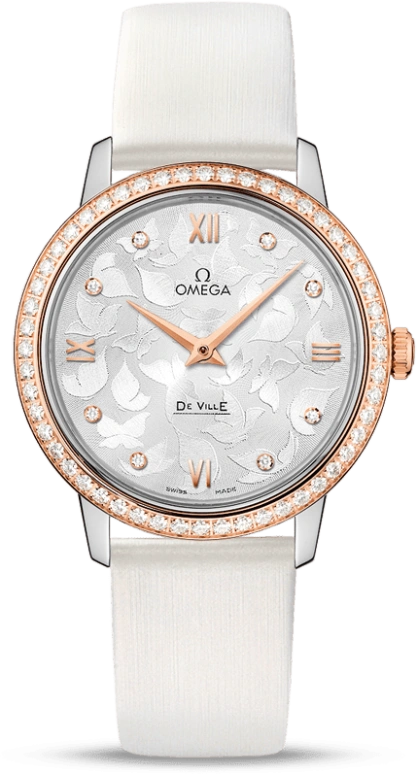 Omega,De Ville 32.70mm,32.70mm,Red Gold,Stainless Steel,Silver,Quartz,Day,Zodiac Indications,424,424.27.33.60.52.001