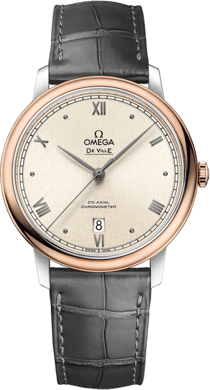 Omega,De Ville 39.50mm,39.50mm,Red Gold,Stainless Steel,Pink,Automatic,Date,Co-Axial Escapement,424,424.23.40.20.09.001