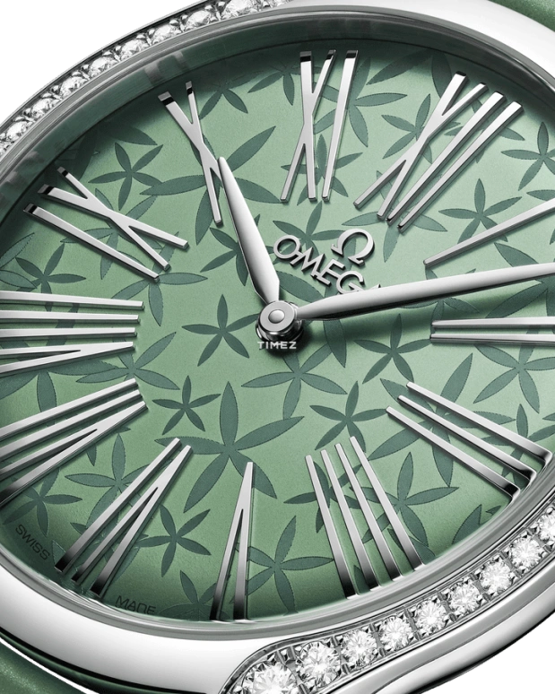 Omega,De Ville 36mm,36mm,Stainless Steel,Green,Quartz,In-house Caliber,Glass,428,428.18.36.60.10.002
